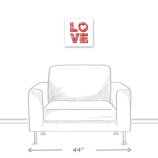Love Plaid Stack 12" x 12" Canvas Wall Art